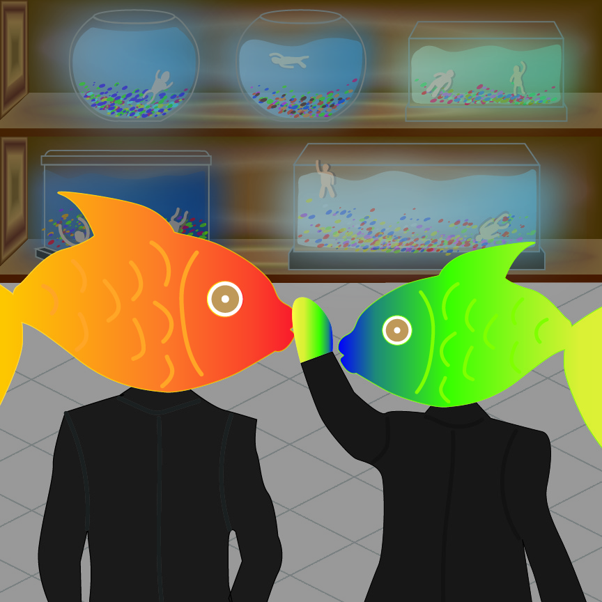 odd aquarium artwork